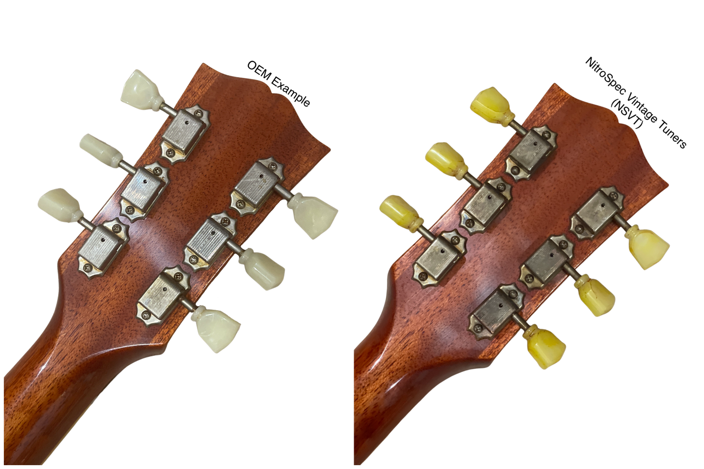 NitroSpec Vintage Aged Tuners 3 + 3 (Les Paul Tuning Machine Heads)