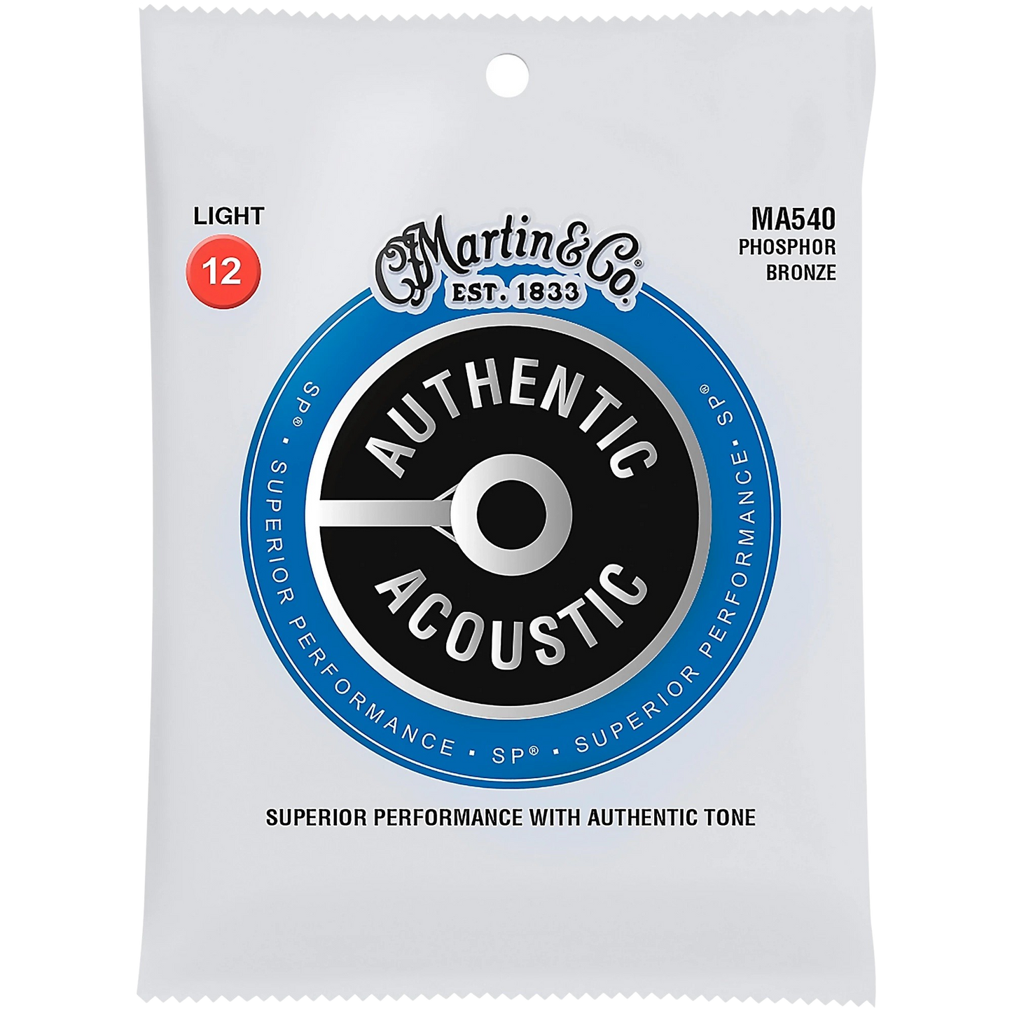 Martin MA540 SP Phosphor Bronze Light Authentic Acoustic Guitar Strings (12-54)