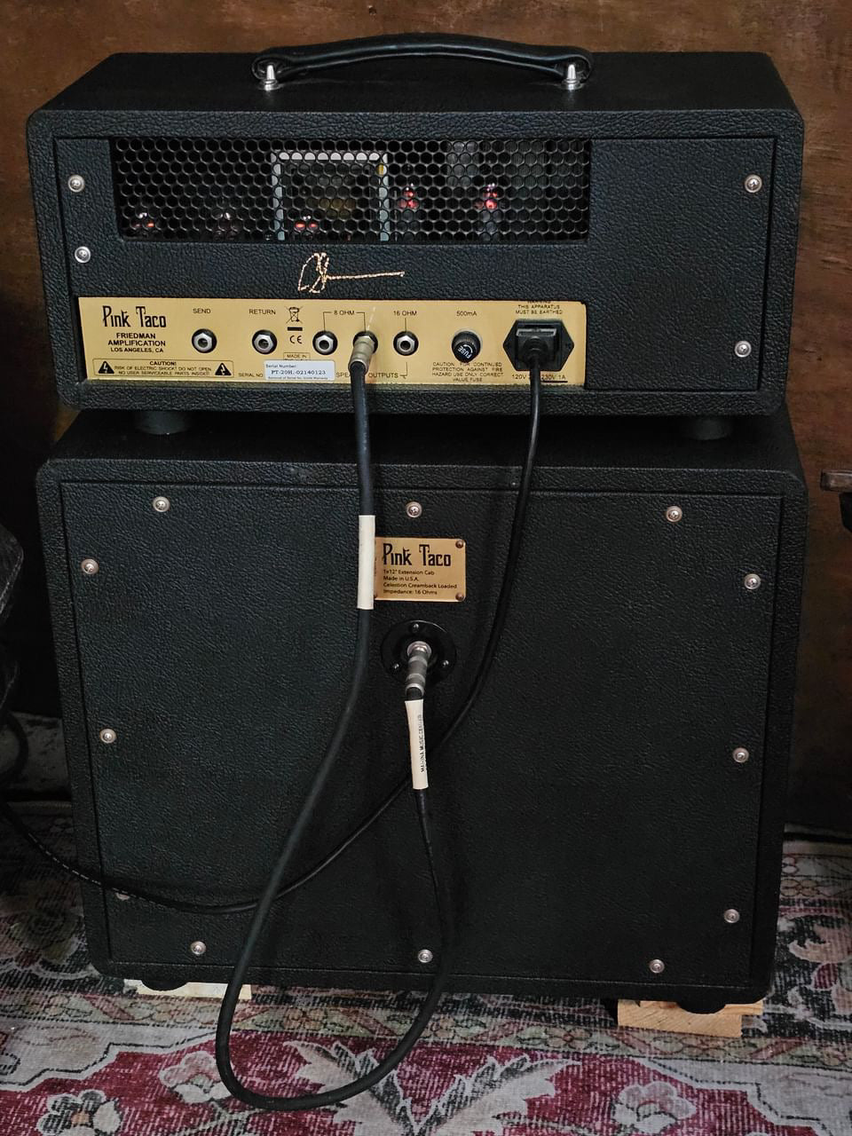 Scala Owned & Signed Friedman Handwired PT-20 "Pink Taco" 20-Watt Guitar Amp Head and PT-112 Cab Bundle - Used Mint