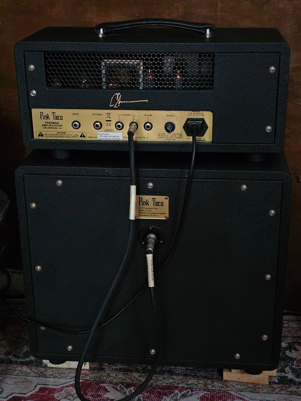 Scala Owned & Signed Friedman Handwired PT-20 "Pink Taco" 20-Watt Guitar Amp Head and PT-112 Cab Bundle - Used Mint