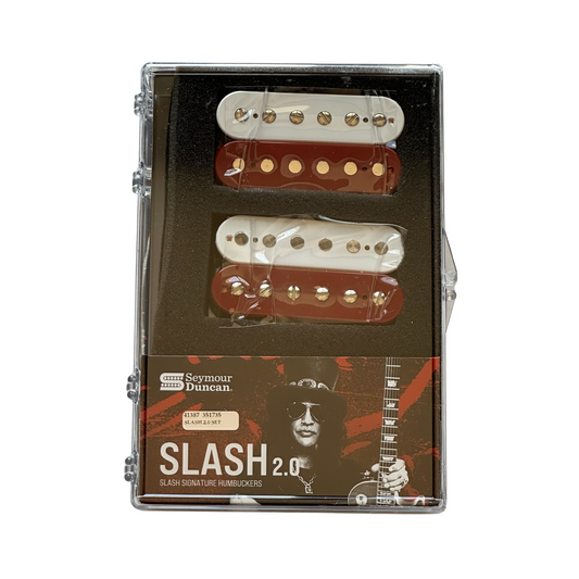 Seymour Duncan Shop Floor Custom Slash 2.0 Signature Humbucker Set 2023 - White/Red Zebra