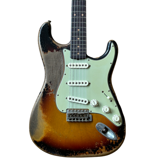 Fender Custom Shop Masterbuilt Dale Wilson '60s Roasted Stratocaster Heavy Relic Electric Guitar Faded Chocolate 3-Color Sunburst