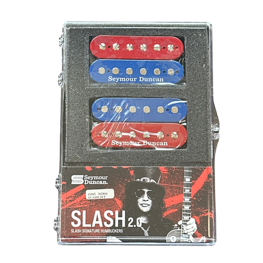 Preorder! Seymour Duncan Shop Floor Custom Slash 2.0 Signature Humbucker Set - Red/Blue Zebra