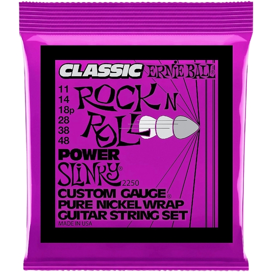 Ernie Ball P02250 Classic Pure Nickel Power Slinky Electric Guitar Strings (11-48)