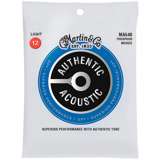 Martin MA540 SP Phosphor Bronze Light Authentic Acoustic Guitar Strings (12-54)